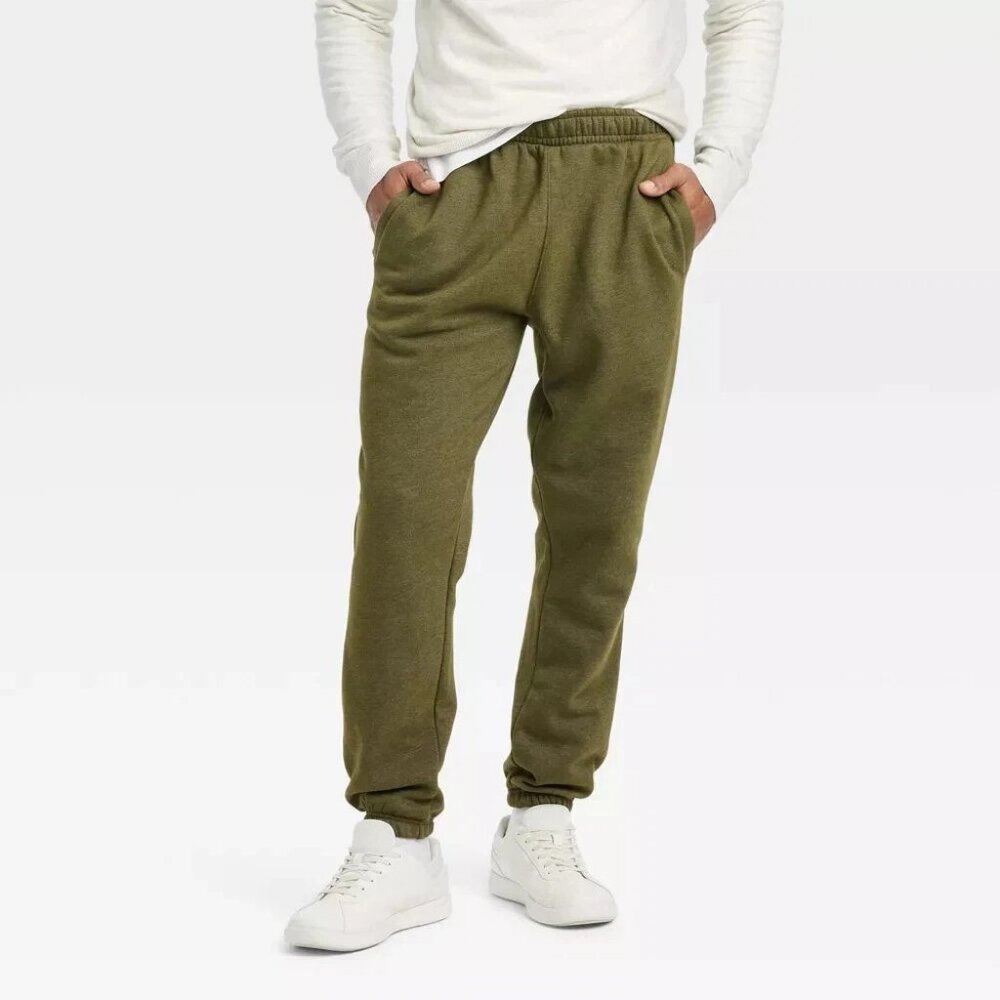 NWT Goodfellow & Co Men's XS Green Heavyweight Fleece Elastic Waist Jogger Pants